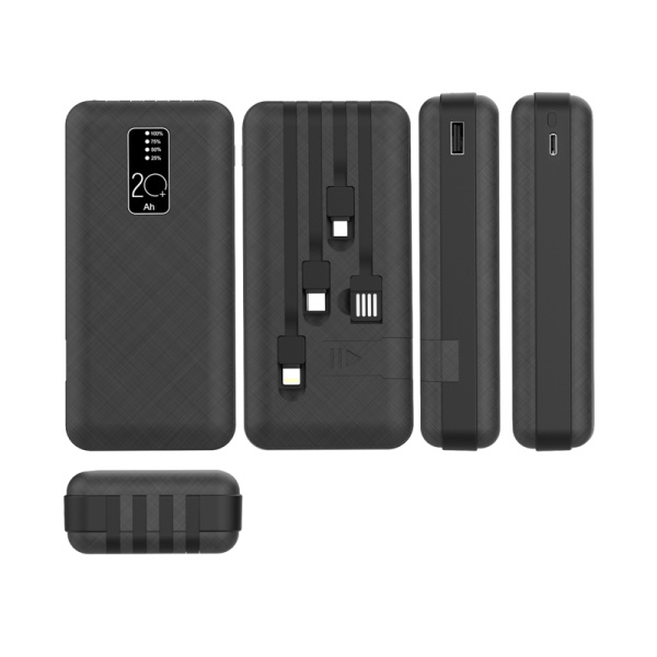 Портативное зарядное устройство Power Bank (аккумуляторная батарея) 20000 mAh, черное REXANT