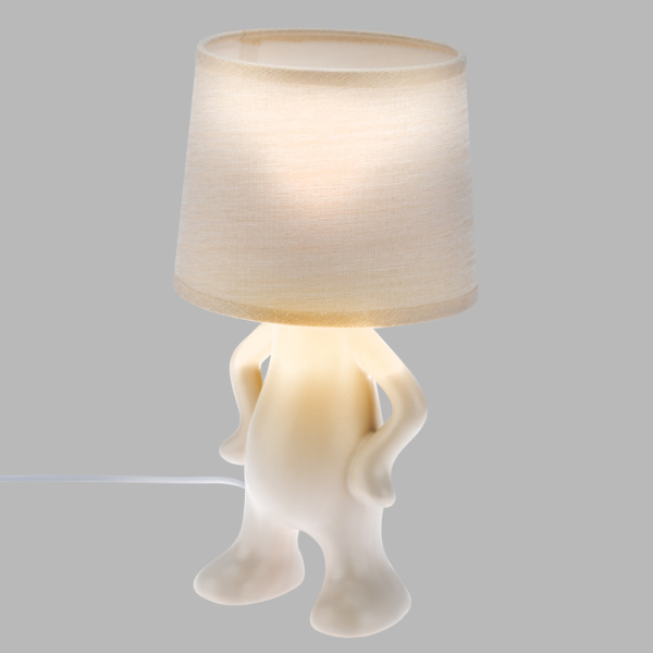 Светильник декоративный Человечек, белый с белым абажуром, Е27 REXANT