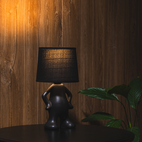 Светильник декоративный Человечек, черный с черным абажуром, Е27 REXANT