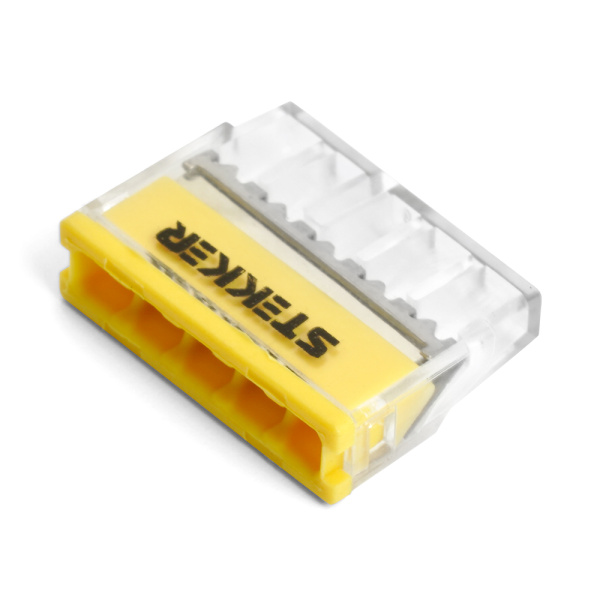 Клемма монтажная 5-проводная STEKKER  для 1-жильного проводника, LD2273-205