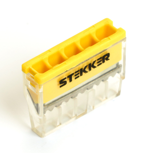 Клемма монтажная 5-проводная STEKKER  для 1-жильного проводника, LD2273-205