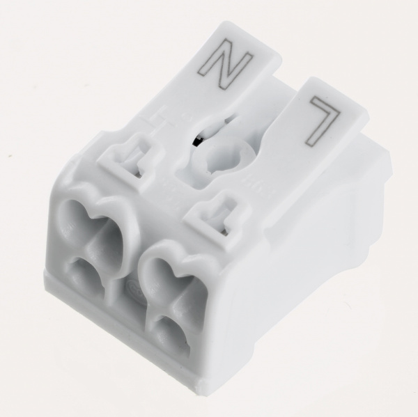 Клемма монтажная STEKKER, LD294-4002, для подключения фазных проводников, 2 контактные группы (3 ввода, 3 вывода на полюс)