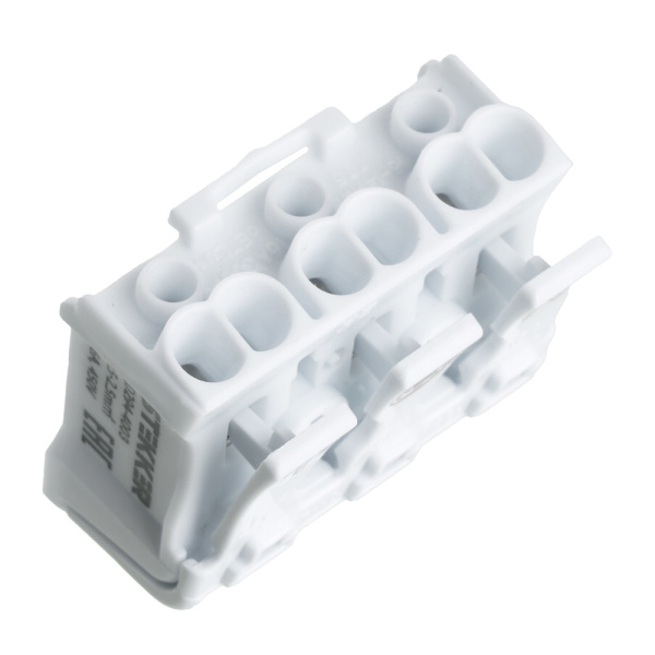 Клемма монтажная STEKKER, LD294-4003, для подключения фазных проводников, 3 контактные группы (3 ввода, 3 вывода на полюс)