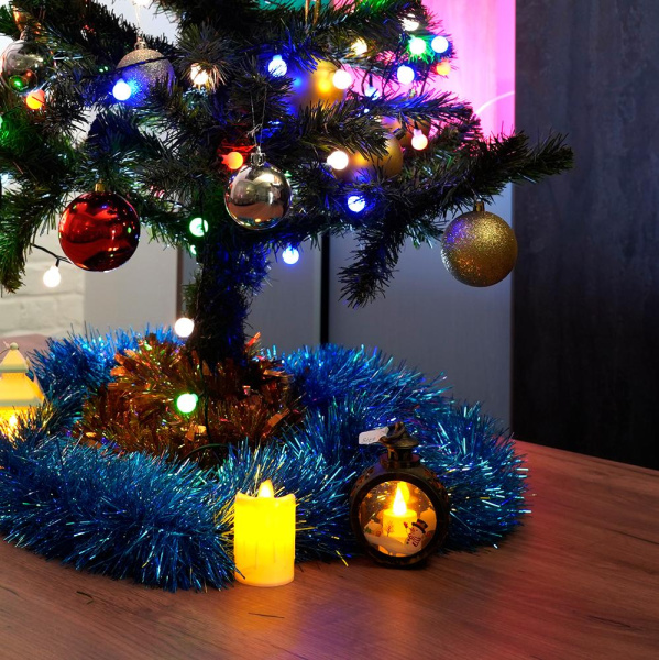 Световая фигура Свеча "Сказочный лес" 1LED (батарейки в компл), 12см, черный, LT127