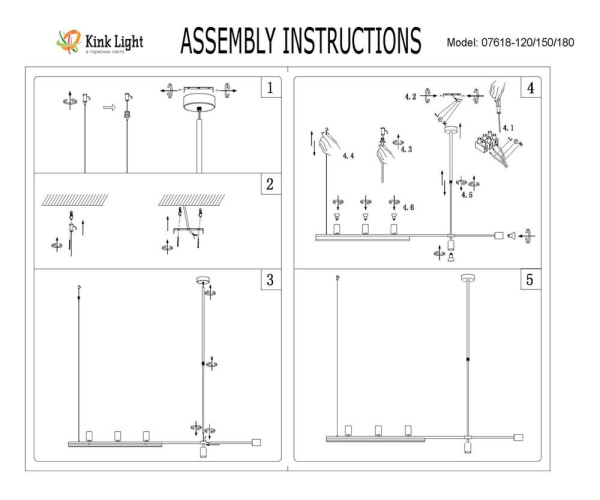 07618-120,36 Люстра Рия латунь L120