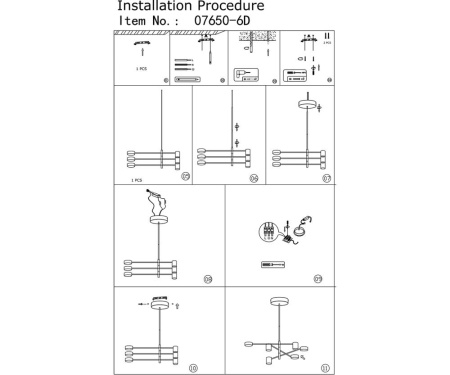 07650-6D,19(4000K) Люстра димм. Мекли черный