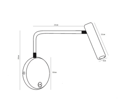 08070L,19 Бра Алери черный Led 3W