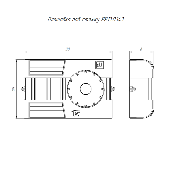 Площадка под стяжку для прямого монтажа белая (100шт/уп) Промрукав