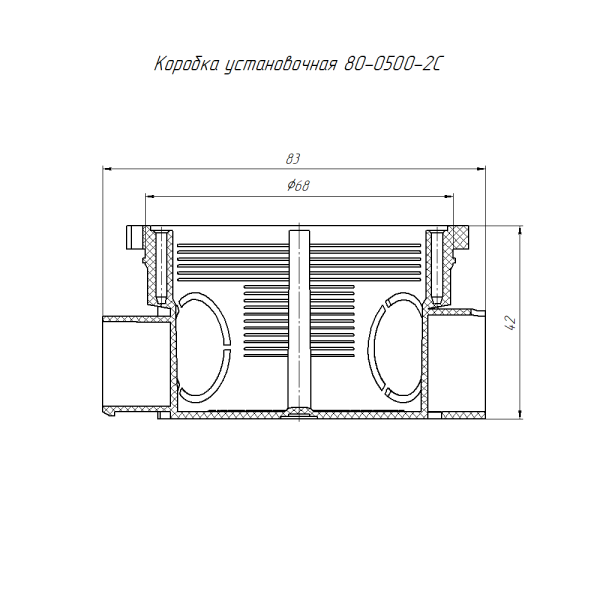 Коробка установочная 80-0500-2С стойкая к горению (ПВ-2) 68х42 (224шт/кор) Промрукав
