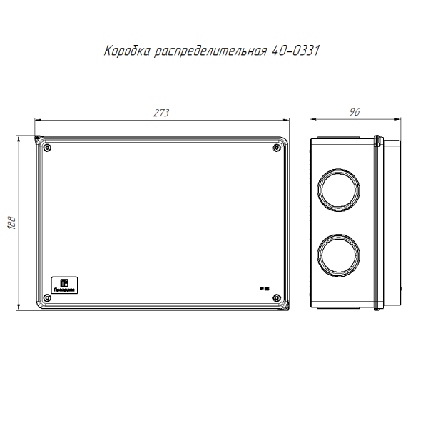 Коробка распределительная 40-0331 для о/п безгалогенная (HF) 260х175х90 б/г (7шт/кор) Промрукав