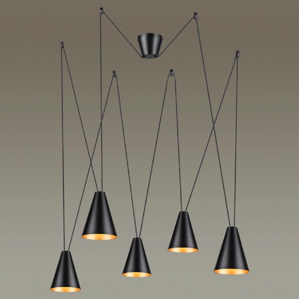 5226/5 LOFTI LN22 000 черный, матовое золото Светильник подвесной E27 5*40W 220V BROOKS