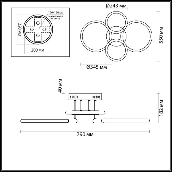 6545/105CL LEDIO LN23 000 золотой, черный Люстра потолочная LED 54W 3000-6000K 7062Лм 220V LARA
