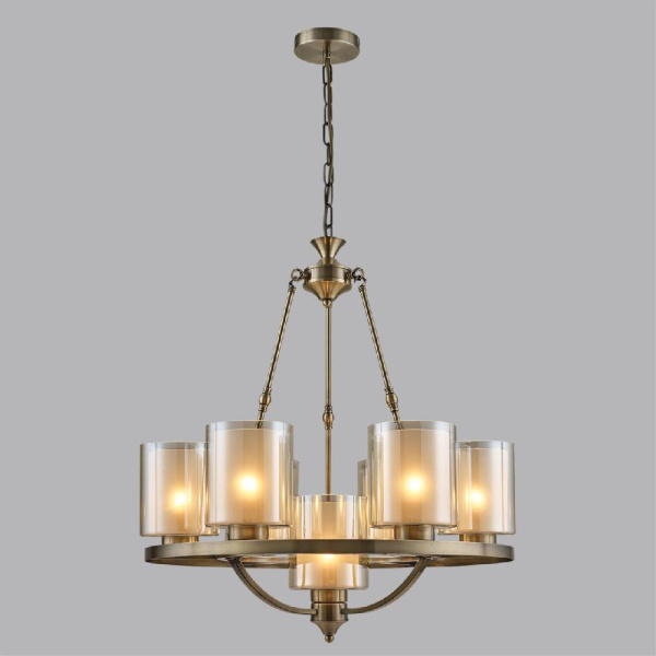 6524/7 COUNTY LN23 39 античная латунь Люстра E27 7*60W 220V RIVERLY