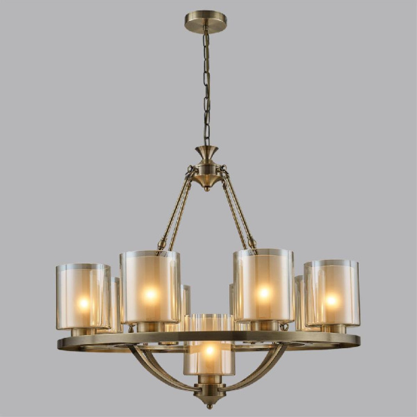 6524/9 COUNTY LN23 39 античная латунь Люстра E27 9*60W 220V RIVERLY
