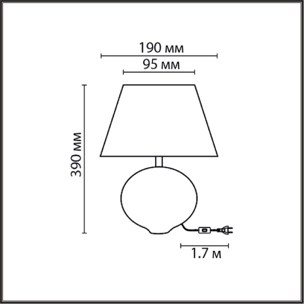 8139/1T MODERNI LN25 000 бирюзовый/серебро, керамика/текстиль Настольная лампа Е27 1*60W 220V TAPALA