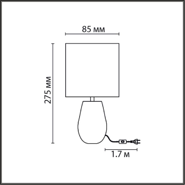 8147/1T MODERNI LN25 000 серый, керамика/текстиль Настольная лампа Е27 1*60W 220V AKIVI