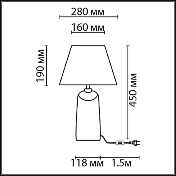 8211/1T CLASSI LN25 000 белый жемчужный/белый, керамика/текстиль Настольная лампа Е27 1*60W 220V SINNA