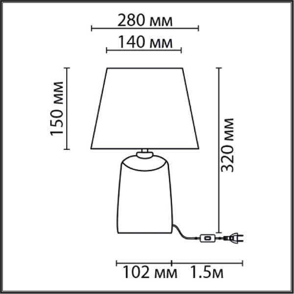 8212/1T CLASSI LN25 000 белый жемчужный/белый, керамика/текстиль Настольная лампа Е27 1*60W 220V SINNA