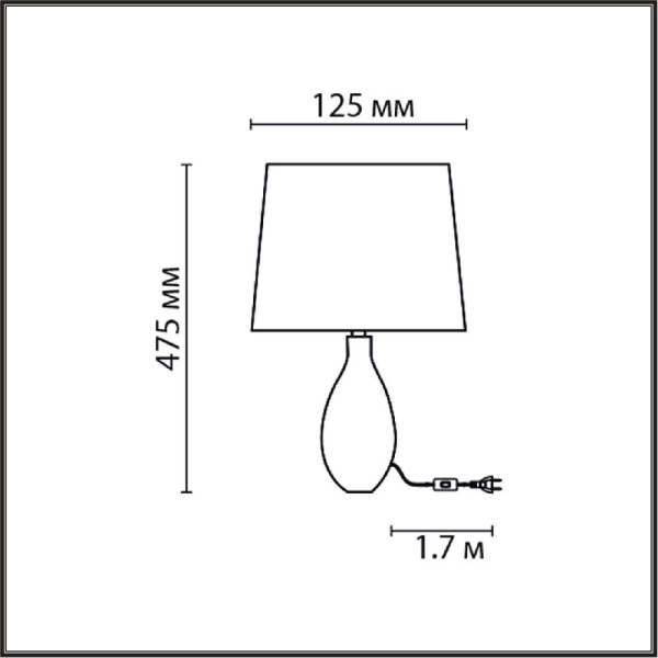 8138/1T MODERNI LN25 000 серый/белый, керамика/текстиль Настольная лампа Е27 1*60W 220V YARA
