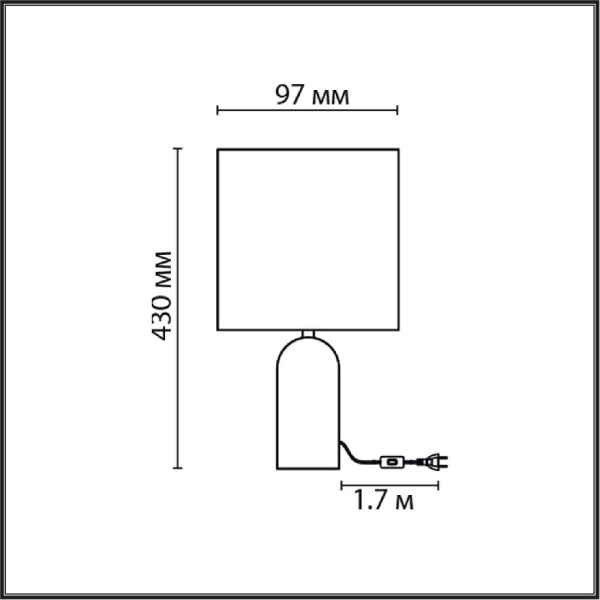 8146/1T MODERNI LN25 000 серый, керамика/текстиль Настольная лампа Е27 1*60W 220V AKIVI