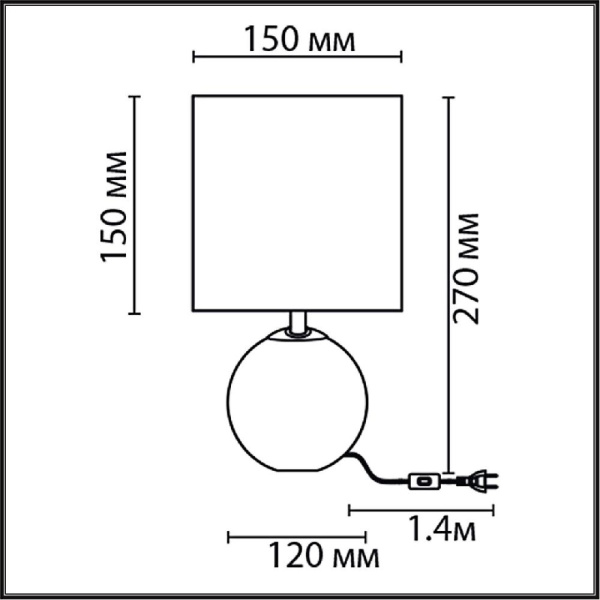 8230/1T CLASSI LN25 382 серый, керамика/текстиль Настольная лампа E14 1*40W 220V KOHALA