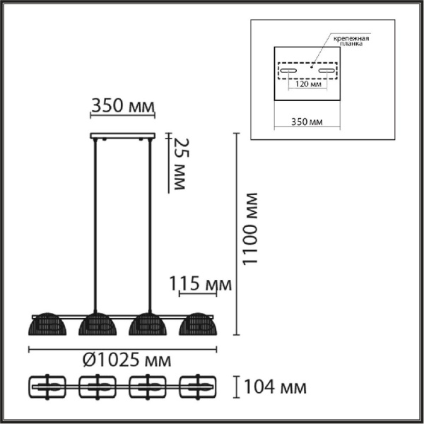 6571/4C NEOCLASSI LN25 52 медный/белый/металл/стекло Люстра потолочная E14 4*60W 220V FIORO