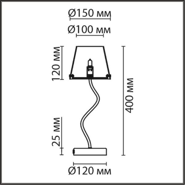 6570/1T MODERNI LN25 103 черный/дымчатый/металл/стекло Настольная лампа G9 1*20W 220V SMOKY