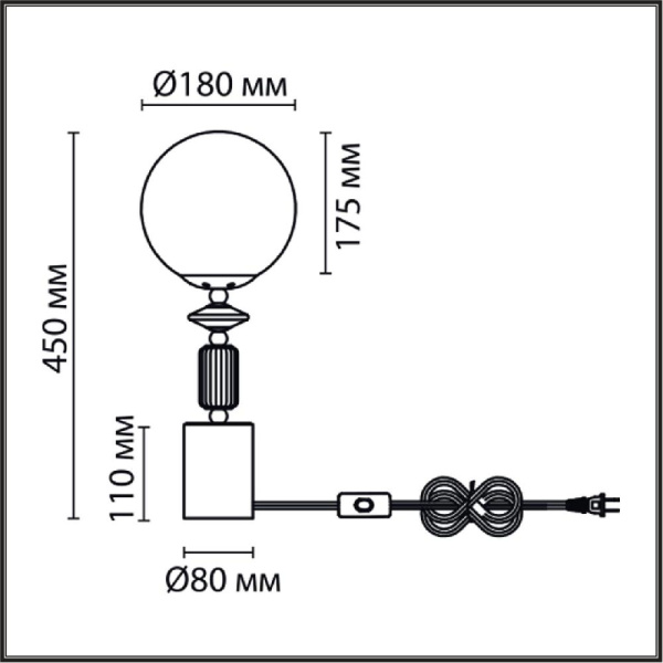 6580/1T CLASSI LN25 53 французское золото, серый/белый металл, керамика/стекло Лампа настольная E14 1*40W 220V VIVIEN