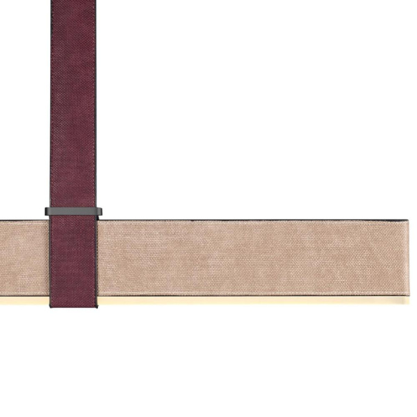 6630/36L HIGHTECH ODL24 275 металл/эко-кожа/ткань/акрил черный/бордовый/бежевый Подвесной светильник IP20 LED 36W 3000K 220V VINCENT