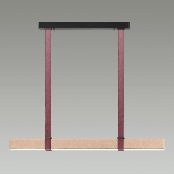 6630/36L HIGHTECH ODL24 275 металл/эко-кожа/ткань/акрил черный/бордовый/бежевый Подвесной светильник IP20 LED 36W 3000K 220V VINCENT