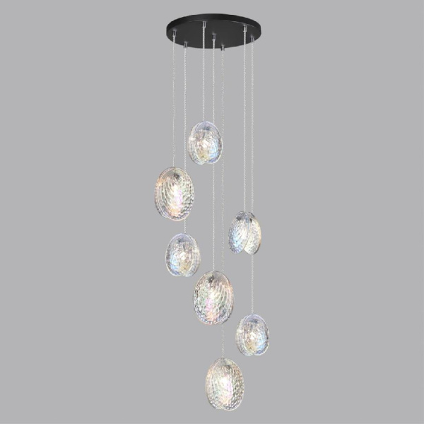 5039/7 MODERN ODL24 429 черный/перламутровый/металл/стекло Люстра каскадная G9 7*40W MUSSELS