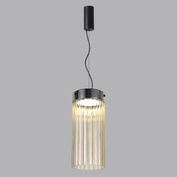 5047/10L L-VISION ODL24 439 черный/светл.янтарный/металл/стекло Подвес LED 10W 4000К 1237Лм PILLARI