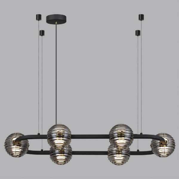 5041/60LA L-VISION ODL24 543 черн./золото/дымчатый/металл/стеко Люстра LED 60W 4000К 1526Лм TRONI