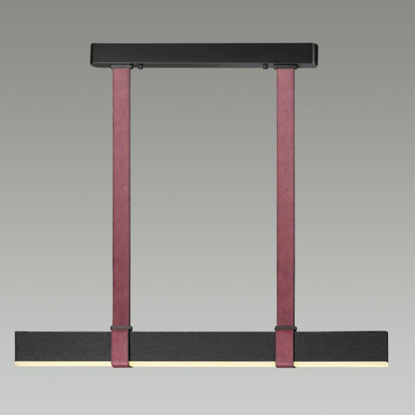 6629/25L HIGHTECH ODL24 275 металл/экокожа/ткань/акрил бордовый/черный Подвесной светильник IP20 LED 25W 3000K 220V VINCENT