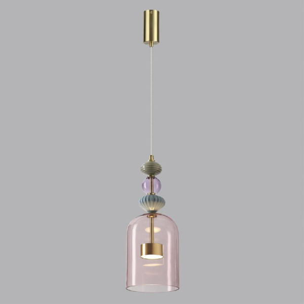 5045/12L L-VISION ODL24 430 античн.бронза/розовый/металл/стекло/керамика Подвес LED 12W 4000К 1400Лм PALLETA