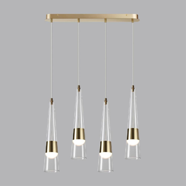 5043/42L L-VISION ODL24 435 глянц.золото/прозрачный/металл/стекло Люстра LED 42W 3000K 4167Лм LUMP