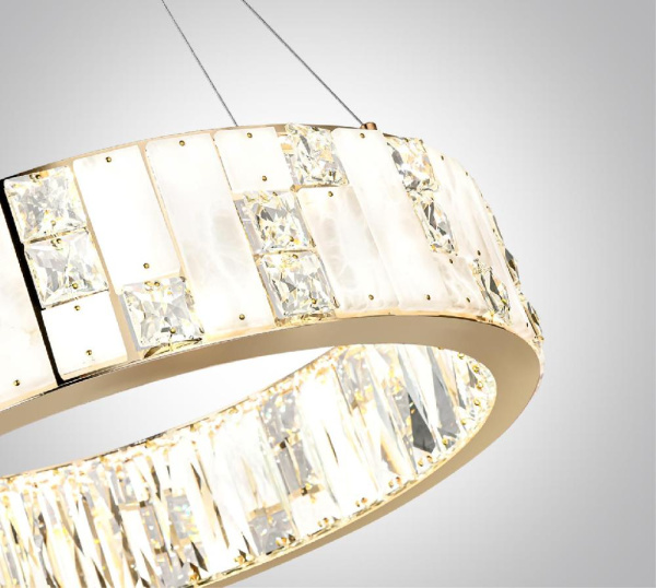 5072/60L HALL ODL24 615 золото/прозрачный/белый/металл/хрусталь/алебастр Люстра LED 60W 3700K CROSSA