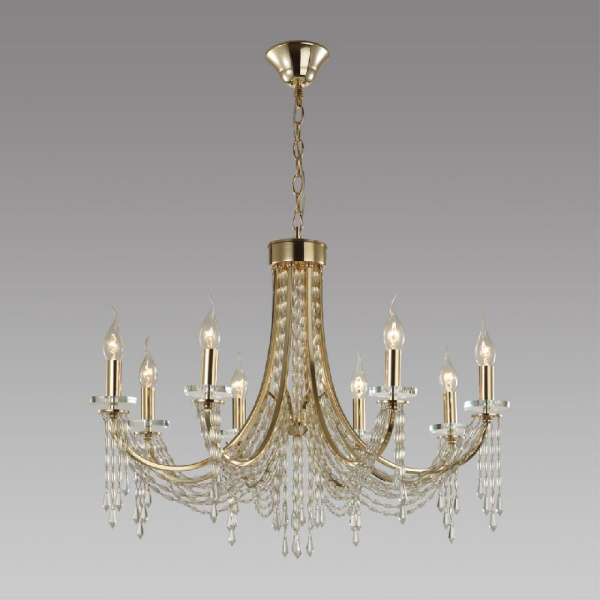 5063/8 CLASSIC ODL24 647 золото/прозрачный/металл/хрусталь Люстра E14 8*40W CAPEL