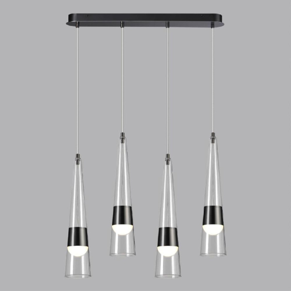 5044/42L L-VISION ODL24 435 глянц.темн.хром/прозрачный/металл/стекло Люстра LED 42W 3000K 4167Лм LUMP