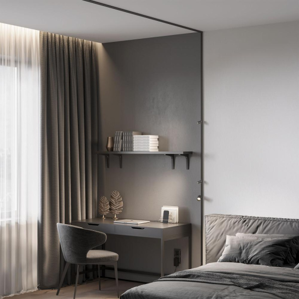 Mini Magnetic Коннектор угловой внутренний для накладного шинопровода Round черный 85216/00