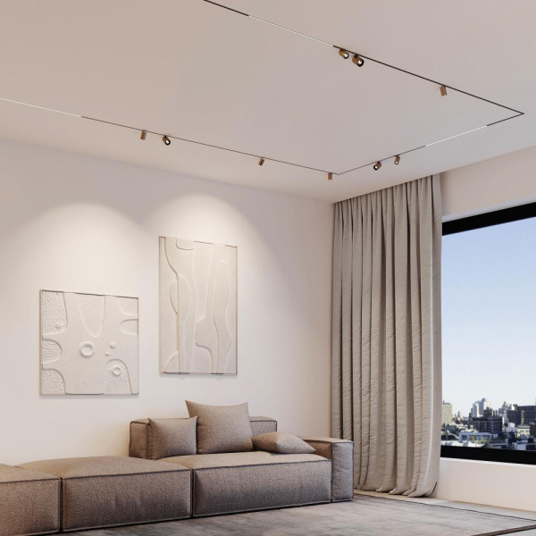 Mini Magnetic Трековый поворотный светильник 5W 3000K латунь/черный 85202/01