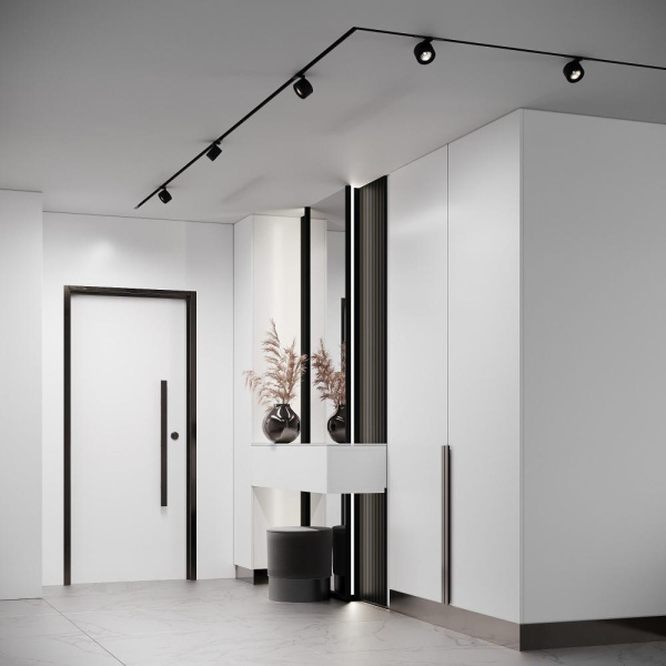 Slim Magnetic Трековый поворотный светильник 10W 4000K Stens чёрный 85198/01