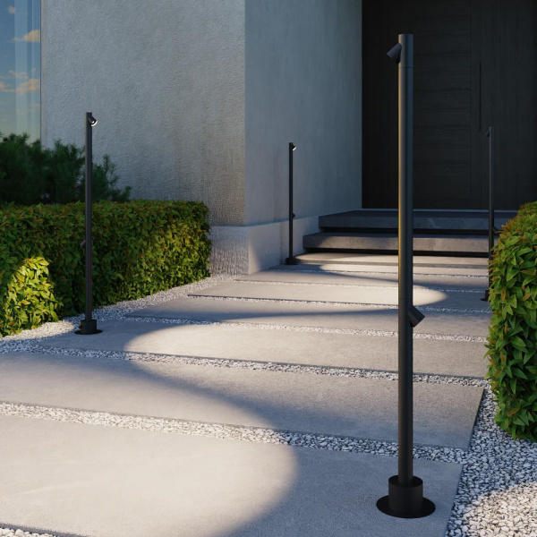 Светильник поворотный садово-парковый светодиодный Rone черный 35175/F черный