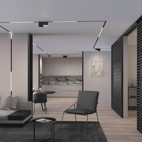 Slim Magnetic Трековый поворотный светильник 22W 4000K Mobi чёрный 85191/01