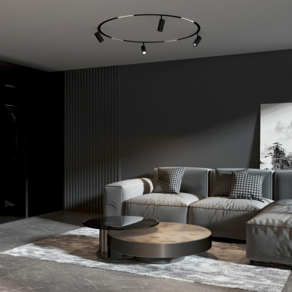 Slim Magnetic Трековый поворотный светильник для радиусного шинопровода 12W 4200K Comfi чёрный Ø 800мм 85188/01