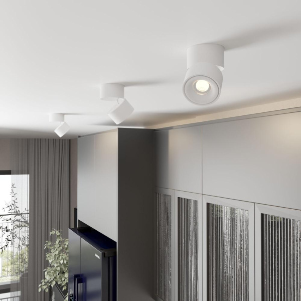 Накладной поворотный светодиодный светильник 15W 3000K белый матовый DLR031