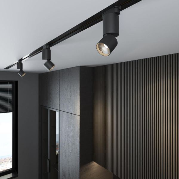 Basic System Sens Трековый поворотный светильник 10W 4200K черный 85047/01