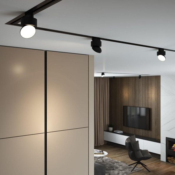 Basic System Трековый поворотный светильник 10W 4200K Smooth черный 85515/01