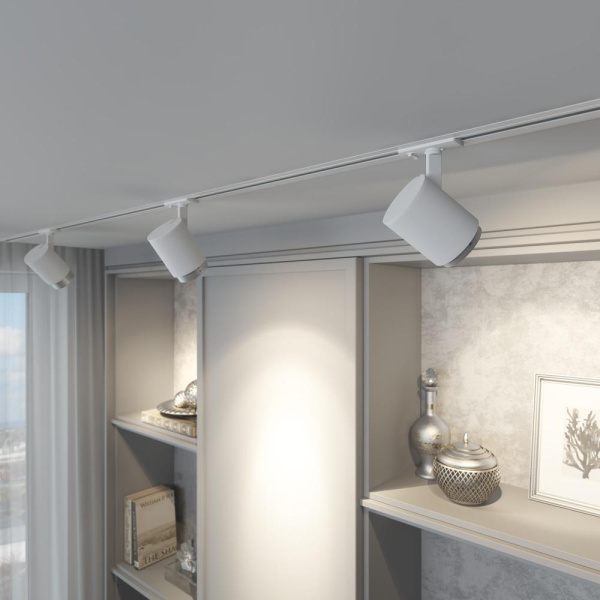 Basic System Трековый поворотный светильник 10W 4200K Cors белый/серебро 85513/01