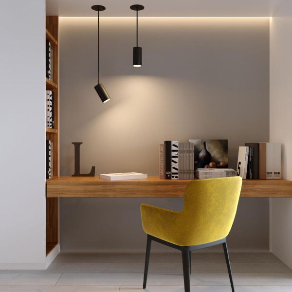 Встраиваемый подвесной светодиодный светильник Drop 8W 4200K черный 50242 LED